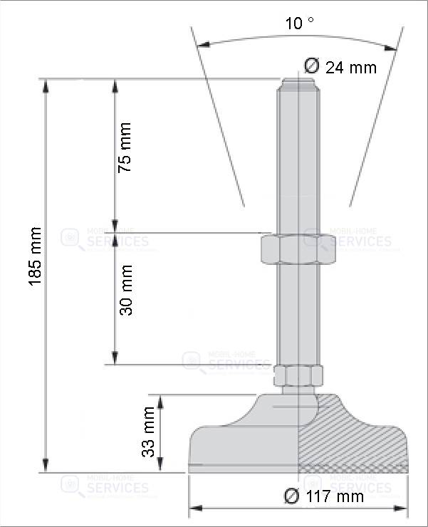 PIED A ROTULE Ø123 H125 M24