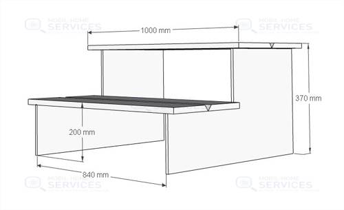 MARCHEPIED BOIS - 2 MARCHES L1000 H 360