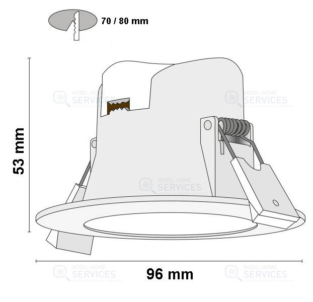 SPOT ENCASTRE LED INTEGREE IP24CL2 RESSORT