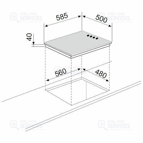 PLAQUE GAZ GPL 4F BLANCHE+PIEZZO+THERMOCOUPLE