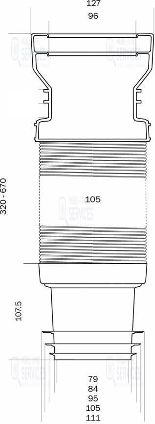 MANCHETTE SOUPLE Ø100 MF LG360/670