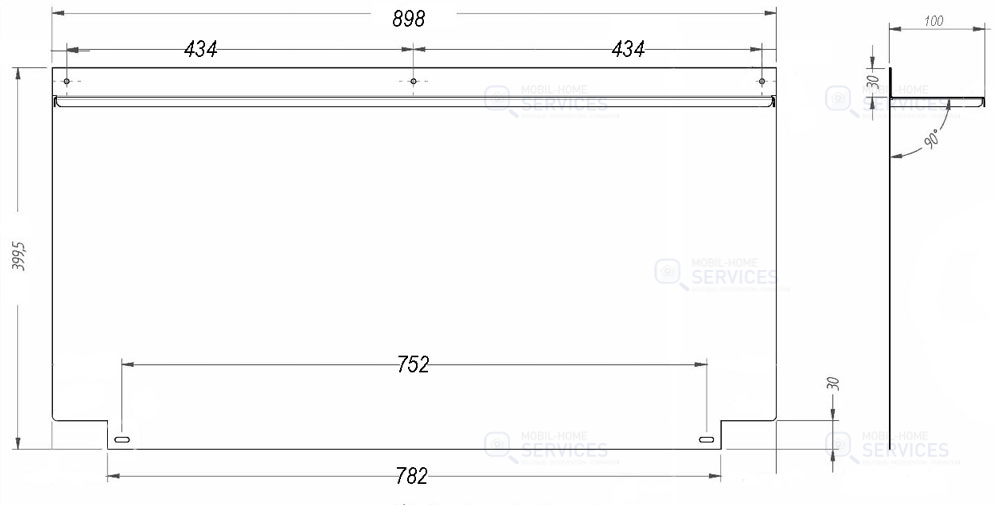 CREDENCE MEUBLE SOUS VASQUE 898X100X399,5