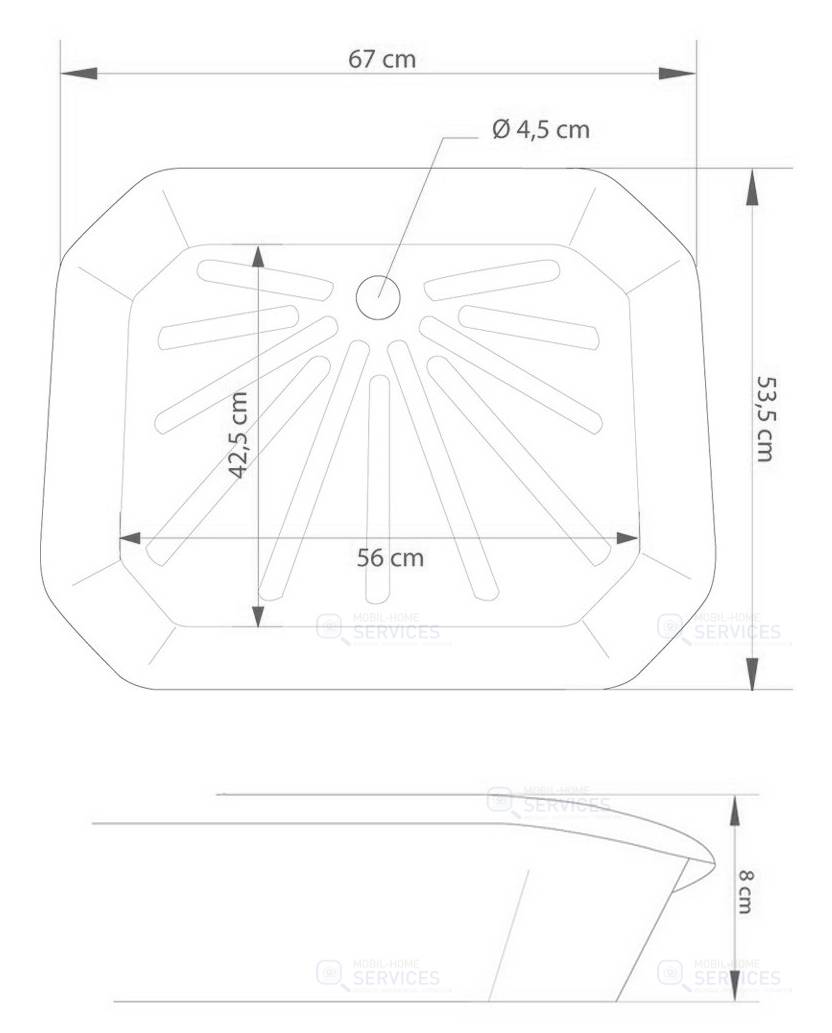 RENFORT FOND BAC DOUCHE PS BLC 9001