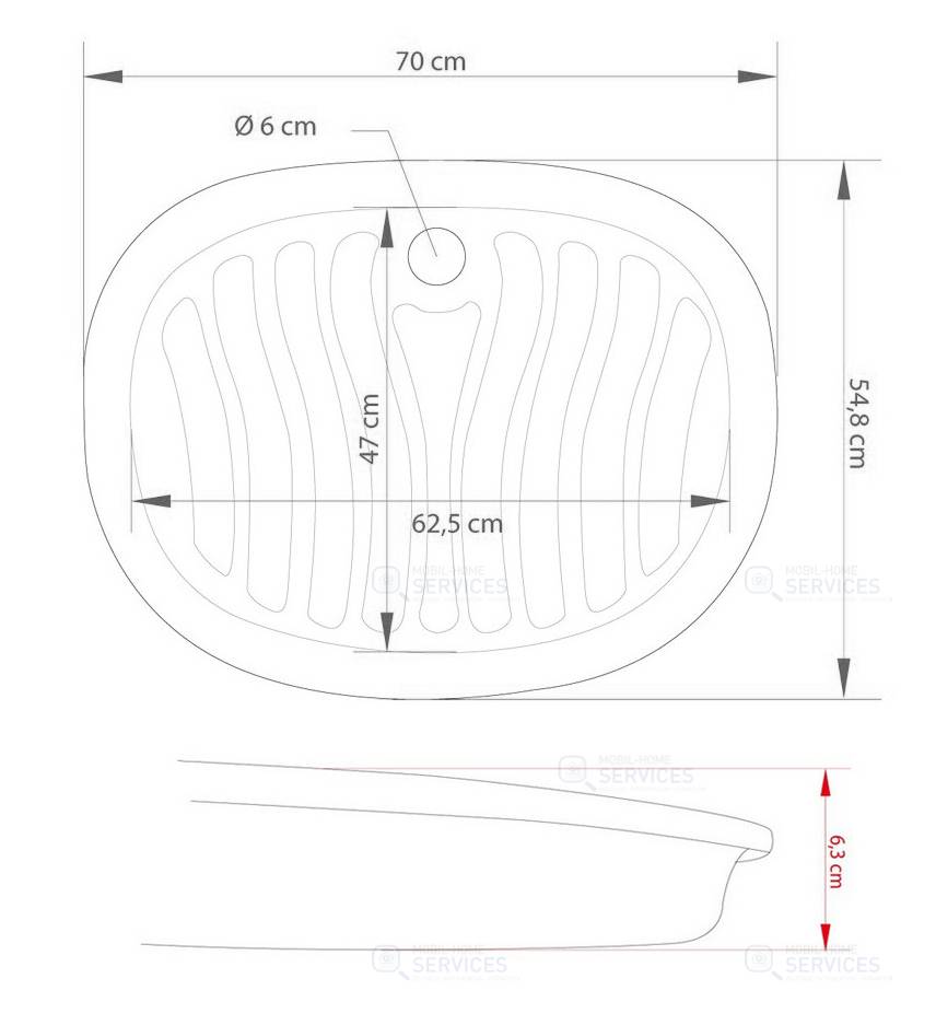 RENFORT DE BAC DOUCHE (Ref 201264+201265) 2003