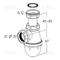 SIPHON DOUCHE/LAVABO D32 L211