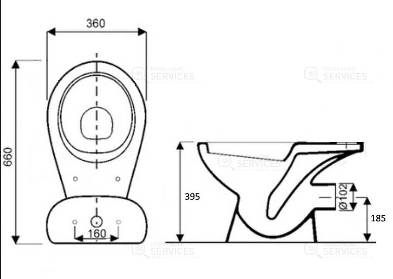 CUVETTE WC S/HORIZ.BLC