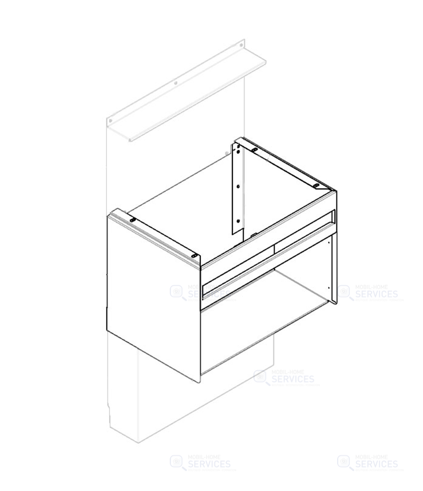 CORPS DE MEUBLE SOUS VASQUE 594X406X440