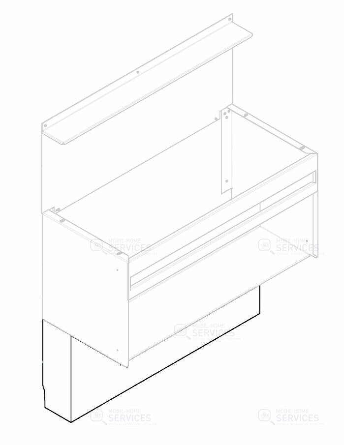 CACHE TUYAU MEUBLE SOUS VASQUE 890X173,5X397