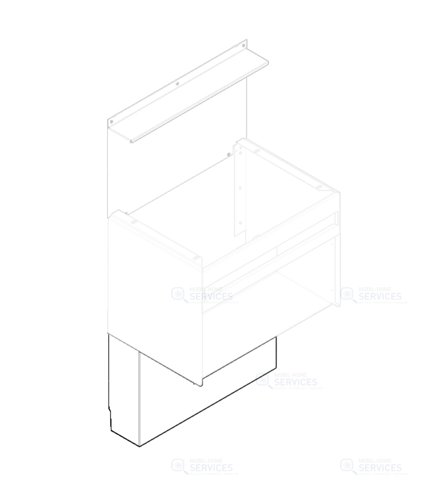 CACHE TUYAU MEUBLE SOUS VASQUE 590X173,5X397