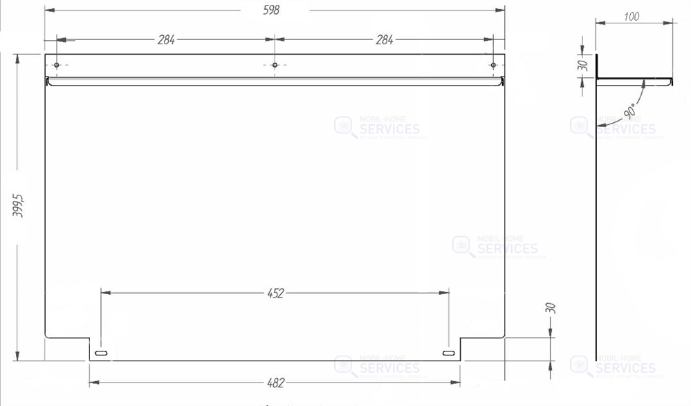 CREDENCE MEUBLE SOUS VASQUE 598X100X399,5