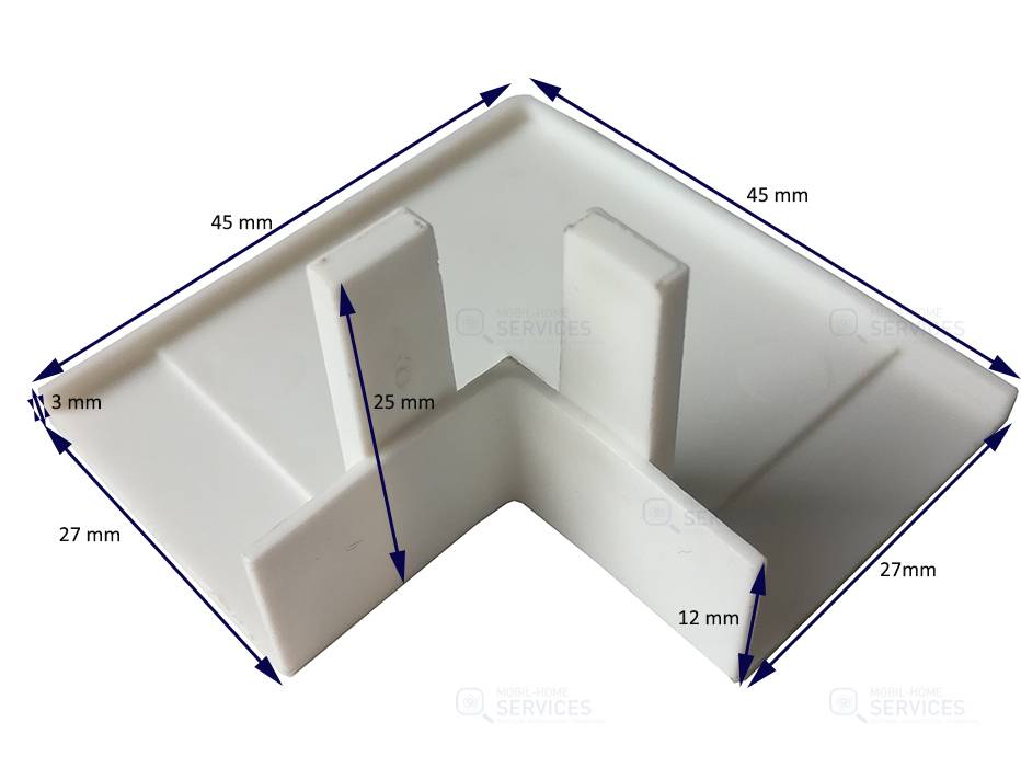 CACHE ANG.CORN.PVC BLC 25X25X2