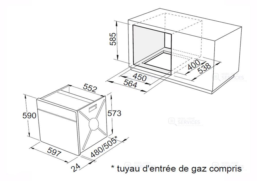 FOUR GAZ GPL INOX+GRILL+VENTILLATI