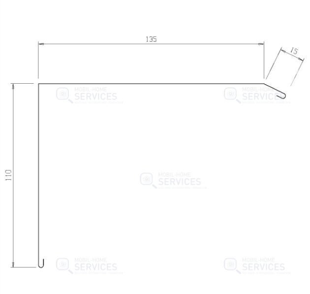 RIVE PIGNON BLANC RAL 9010 LG1960 PLAN103363