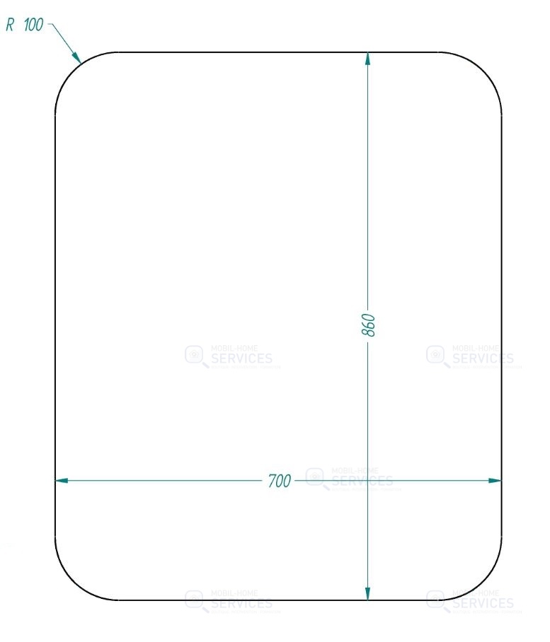 MIROIR ARRONDI 860X700X4 POLI